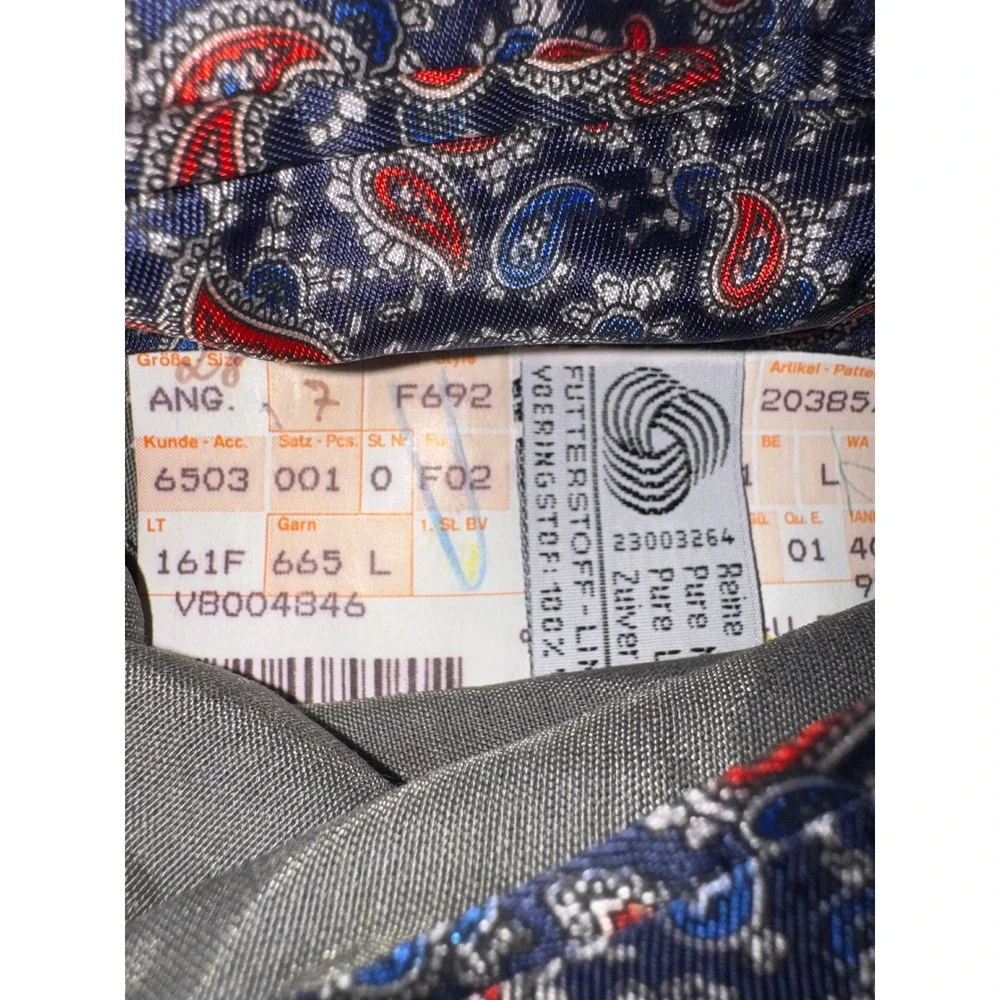 Vintage Prince of Wales Rotterdam Wool Blazer Mens 40M Navy Blue Silk Lined